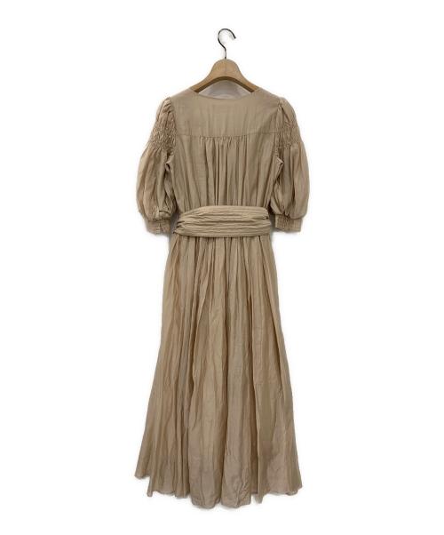 HER LIP TO（ハーリップトゥ）HER LIP TO (ハーリップトゥ) Airy Volume Sleeve Dress ピンクベージュ サイズ:Sの古着・服飾アイテム