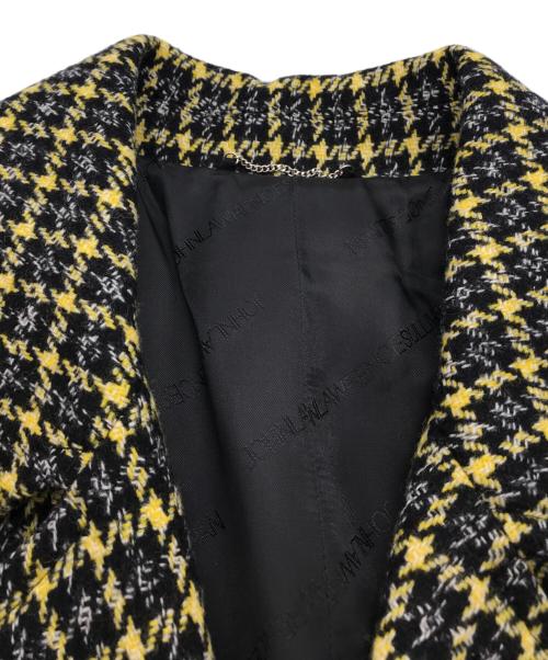 JOHN LAWRENCE SULLIVAN（ジョン ローレンス サリバン）JOHN LAWRENCE SULLIVAN (ジョン ローレンス サリバン) チェックツイードオーバーサイズコート イエロー サイズ:Sの古着・服飾アイテム