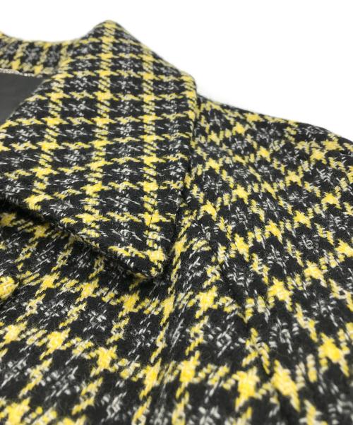 JOHN LAWRENCE SULLIVAN（ジョン ローレンス サリバン）JOHN LAWRENCE SULLIVAN (ジョン ローレンス サリバン) チェックツイードオーバーサイズコート イエロー サイズ:Sの古着・服飾アイテム