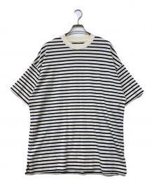 MARKAWARE（マーカウェア）の古着「BOX Tee SS ORGANIC COTTON BORDER」｜アイボリー×ネイビー