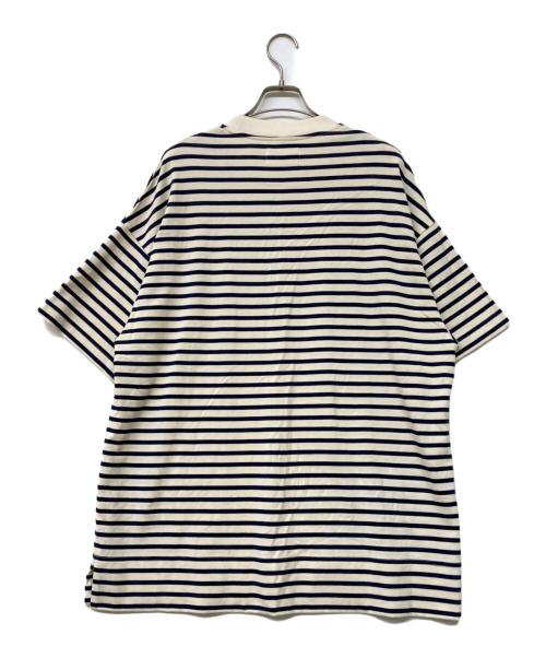 MARKAWARE（マーカウェア）MARKAWARE (マーカウェア) BOX Tee SS ORGANIC COTTON BORDER アイボリー×ネイビー サイズ:2の古着・服飾アイテム
