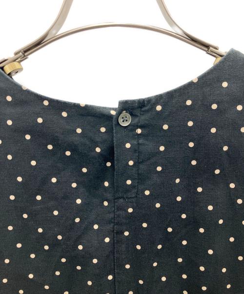 かぐれ（カグレ）かぐれ (カグレ) リネンノースリーブドットワンピース ブラック サイズ:Freeの古着・服飾アイテム