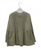 pot and teaポットアンドティー）の古着「インドピンタックブラウス」｜カーキ