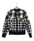 NEIL BARRETT（ニールバレット）の古着「チェック ノーカラー中綿ジャケット」｜ブラック×ホワイト