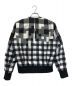 NEIL BARRETT (ニールバレット) チェック ノーカラー中綿ジャケット ブラック×ホワイト サイズ:S：5000円