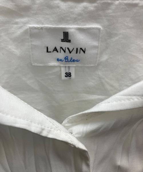 LANVIN en Bleu（ランバンオンブルー）LANVIN en Bleu (ランバンオンブルー) ワッシャープリーツアシンメショートセーラーシャツ ホワイト サイズ:38の古着・服飾アイテム