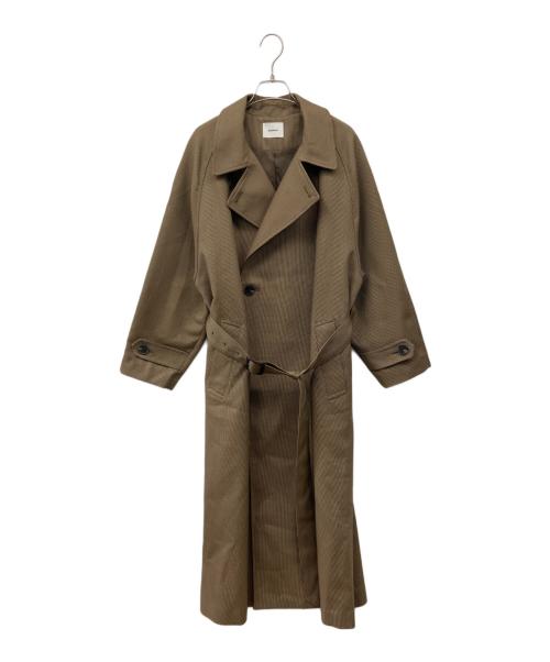 MIESROHE（ミースロエ）MIESROHE (ミースロエ) ドルマンステンカラーチェックコート ブラウン サイズ:1の古着・服飾アイテム