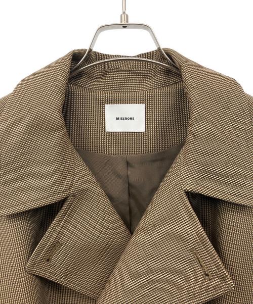 MIESROHE（ミースロエ）MIESROHE (ミースロエ) ドルマンステンカラーチェックコート ブラウン サイズ:1の古着・服飾アイテム