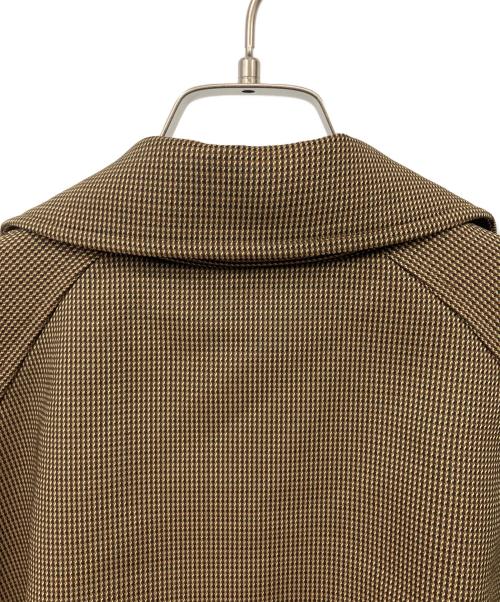 MIESROHE（ミースロエ）MIESROHE (ミースロエ) ドルマンステンカラーチェックコート ブラウン サイズ:1の古着・服飾アイテム
