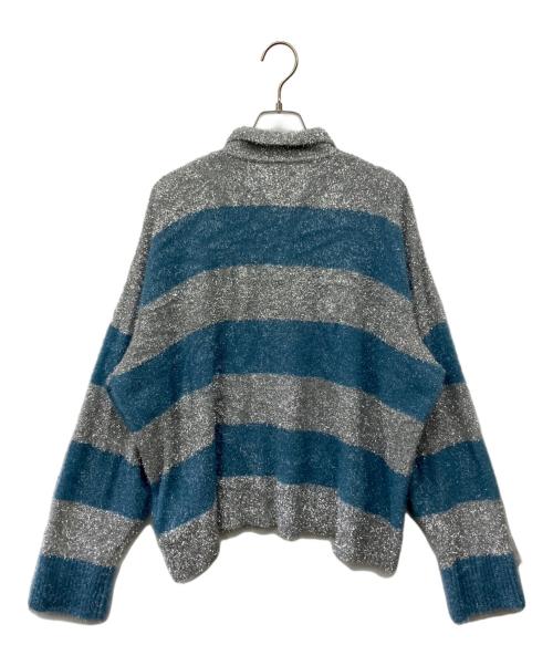 U by SPICK&SPAN（ユー バイ スピック＆スパン）U by Spick&Span (ユー バイ スピック＆スパン) ラメボーダーニットプルオーバー ブルー サイズ:Fの古着・服飾アイテム