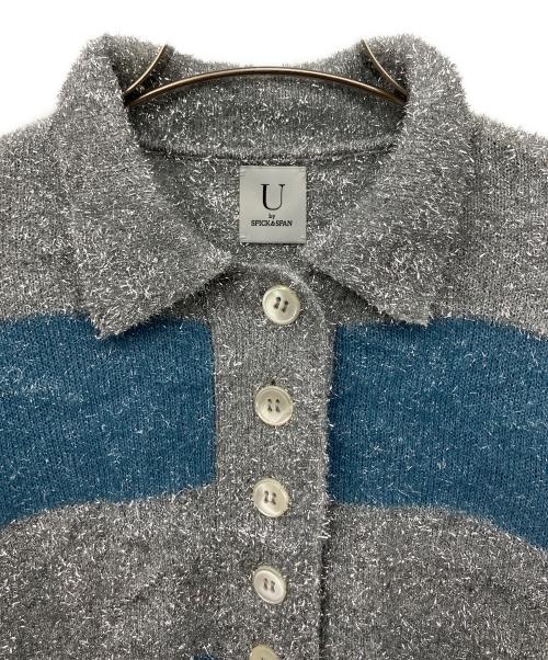 U by SPICK&SPAN（ユー バイ スピック＆スパン）U by Spick&Span (ユー バイ スピック＆スパン) ラメボーダーニットプルオーバー ブルー サイズ:Fの古着・服飾アイテム