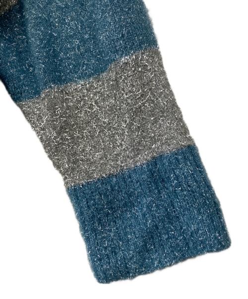 U by SPICK&SPAN（ユー バイ スピック＆スパン）U by Spick&Span (ユー バイ スピック＆スパン) ラメボーダーニットプルオーバー ブルー サイズ:Fの古着・服飾アイテム