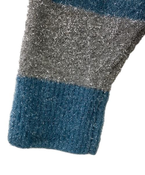 U by SPICK&SPAN（ユー バイ スピック＆スパン）U by Spick&Span (ユー バイ スピック＆スパン) ラメボーダーニットプルオーバー ブルー サイズ:Fの古着・服飾アイテム