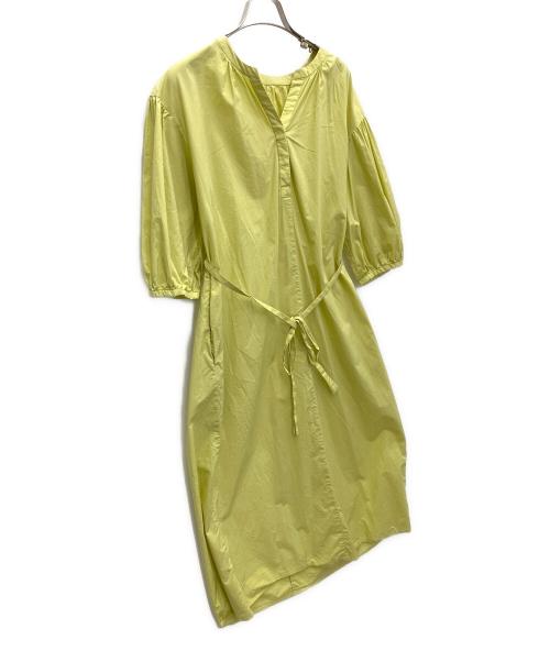 自由区（ジユウク）自由区 (ジユウク) タイプライターピースダイ ワンピース 黄緑 サイズ:SIZE38の古着・服飾アイテム