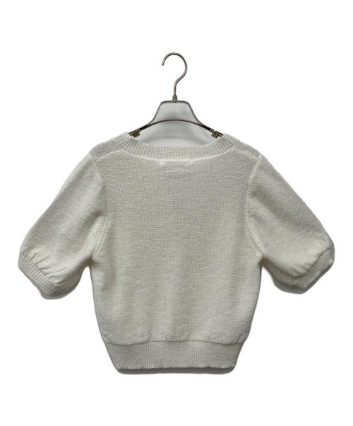 LOUNIE（ルーニー）LOUNIE (ルーニー) フリンジポケットニットカーディガン ホワイト サイズ:Freeの古着・服飾アイテム