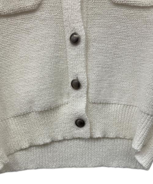LOUNIE（ルーニー）LOUNIE (ルーニー) フリンジポケットニットカーディガン ホワイト サイズ:Freeの古着・服飾アイテム