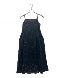 stola.（ストラ）の古着「ドット刺繍キャミワンピース」｜ブラック