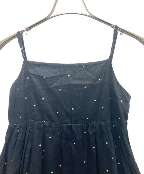 stola.（ストラ）stola. (ストラ) ドット刺繍キャミワンピース ブラック サイズ:SIZE36の古着・服飾アイテム