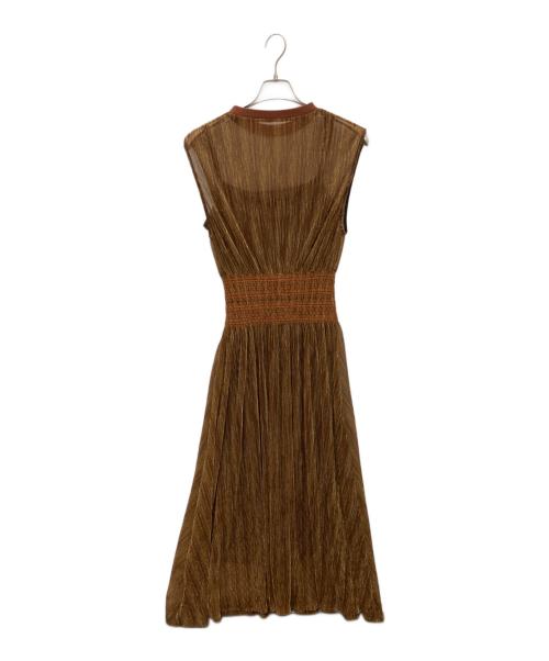 Ameri（アメリ）Ameri (アメリ) メディスモッキングラメドレス ブラウン サイズ:SIZE Mの古着・服飾アイテム