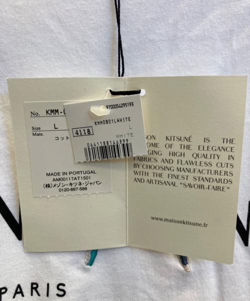 maison kitsune（メゾンキツネ）maison kitsune (メゾンキツネ) TEE-SHIRT LOVEBIRDS ホワイト サイズ:Ｌ 未使用品の古着・服飾アイテム