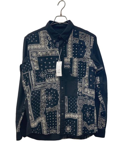 SOPHNET.（ソフネット）SOPHNET. (ソフネット) PATCH WORK B.D SHIRT ブラック サイズ:Lの古着・服飾アイテム