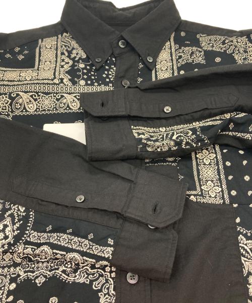 SOPHNET.（ソフネット）SOPHNET. (ソフネット) PATCH WORK B.D SHIRT ブラック サイズ:Lの古着・服飾アイテム