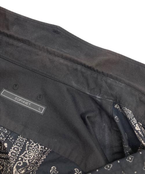 SOPHNET.（ソフネット）SOPHNET. (ソフネット) PATCH WORK B.D SHIRT ブラック サイズ:Lの古着・服飾アイテム