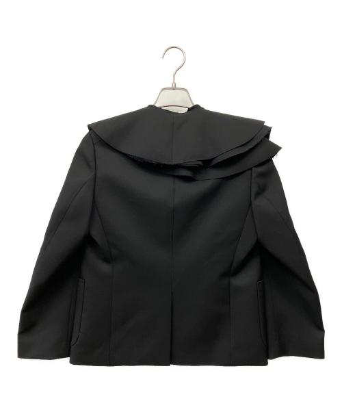 tricot COMME des GARCONS（トリココムデギャルソン）tricot COMME des GARCONS (トリココムデギャルソン) ラッフルカラーウールギャバジンジャケット ブラック サイズ:M　の古着・服飾アイテム