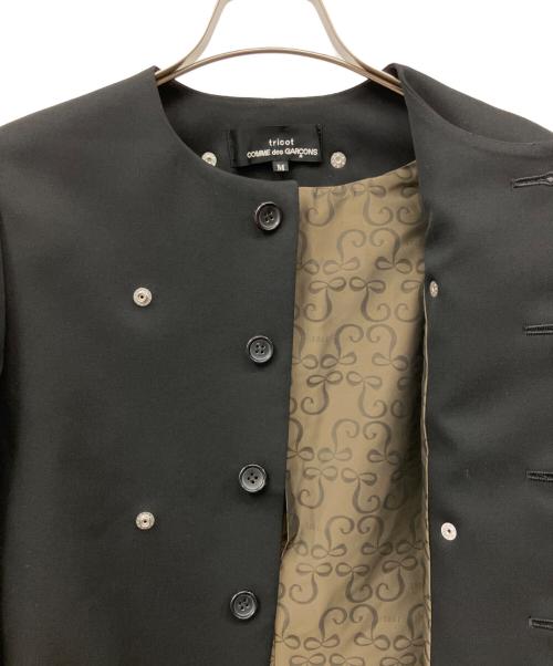 tricot COMME des GARCONS（トリココムデギャルソン）tricot COMME des GARCONS (トリココムデギャルソン) ラッフルカラーウールギャバジンジャケット ブラック サイズ:M　の古着・服飾アイテム