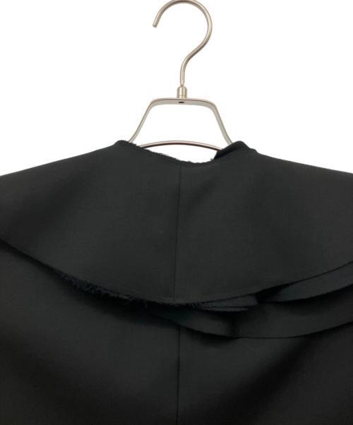 tricot COMME des GARCONS（トリココムデギャルソン）tricot COMME des GARCONS (トリココムデギャルソン) ラッフルカラーウールギャバジンジャケット ブラック サイズ:M　の古着・服飾アイテム