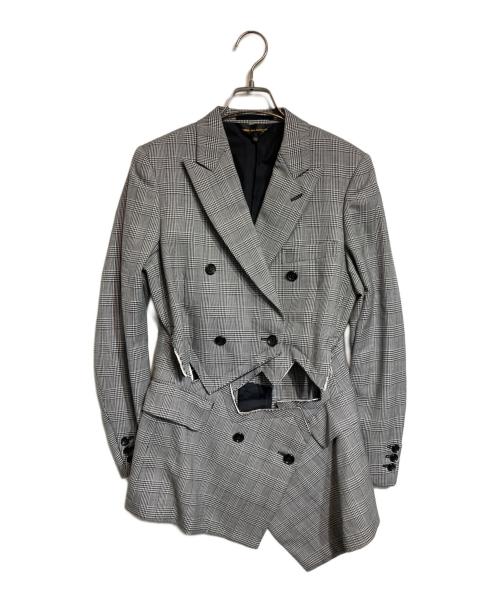 COMME des GARCONS（コムデギャルソン）COMME des GARCONS (コムデギャルソン) カッティングジャケット/グレンチェック グレー サイズ:XSの古着・服飾アイテム