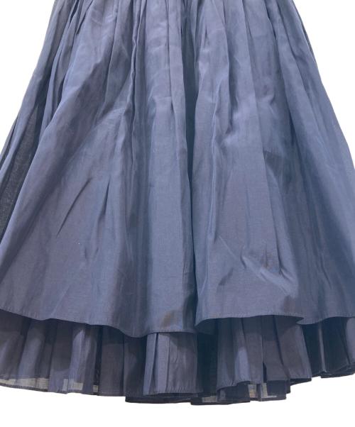 DRAWER（ドゥロワー）DRAWER (ドゥロワー) シルクコットンギャザースカート ネイビー サイズ:36の古着・服飾アイテム