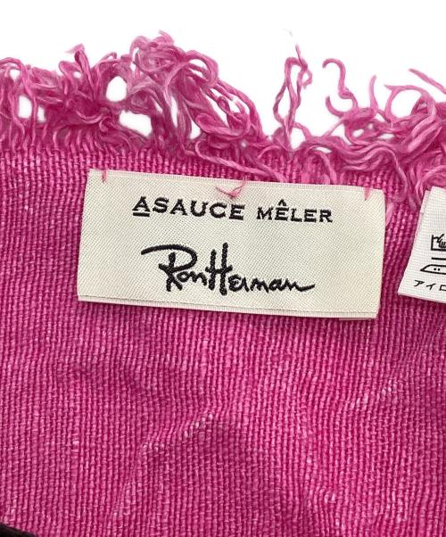 ASAUCE MELER（アソースメレ）ASAUCE MELER (アソースメレ) Ron Herman (ロンハーマン) リネン大判ストール ピンクの古着・服飾アイテム