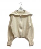 TODAYFULトゥデイフル）の古着「Washedwool Zip Knit」｜アイボリー