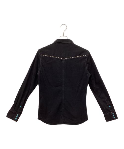 HTC STUDS（エイチティーシースタッズ）HTC STUDS (エイチティーシースタッズ) AKM (エーケーエム) ウエスタンデニムスタッズシャツ ブラック サイズ:M　の古着・服飾アイテム