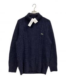 LACOSTE（ラコステ）の古着「アルパカブレンドタートルネックケーブルセーター」｜ネイビー