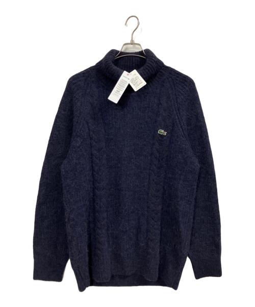 LACOSTE（ラコステ）LACOSTE (ラコステ) アルパカブレンドタートルネックケーブルセーター ネイビー サイズ:5 未使用品の古着・服飾アイテム