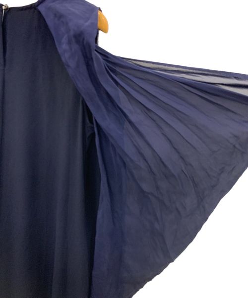 STRASBURGO（ストラスブルゴ）STRASBURGO (ストラスブルゴ) シルク袖ロングワンピース ネイビーの古着・服飾アイテム