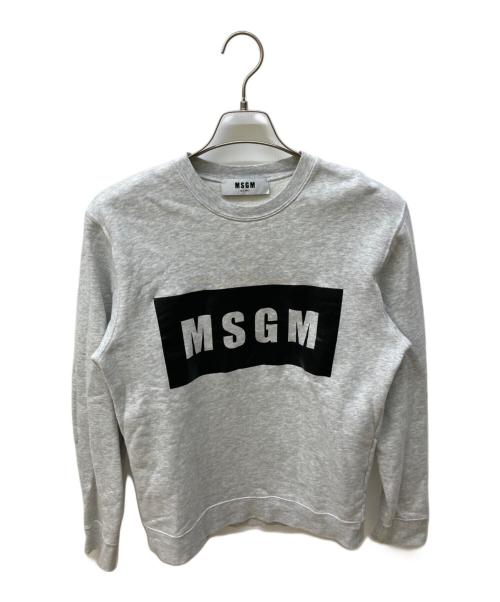 MSGM（エムエスジーエム）MSGM (エムエスジーエム) クルーネックロゴスウェット グレー サイズ:XSの古着・服飾アイテム