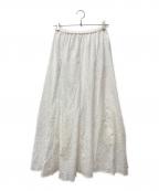 Loungedressラウンジドレス）の古着「レースロングスカート」｜オフホワイト