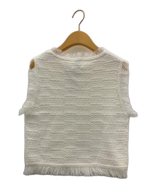 Spick and Span（スピックアンドスパン）Spick and Span (スピックアンドスパン) フリンジニットショートプルオーバー ホワイト サイズ:- 未使用品の古着・服飾アイテム