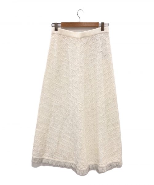 Spick and Span（スピックアンドスパン）Spick and Span (スピックアンドスパン) フリンジニットセミフレアスカート ホワイト サイズ:-の古着・服飾アイテム