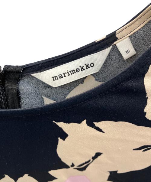 marimekko（マリメッコ）marimekko (マリメッコ) 総柄ブラウス ネイビー サイズ:36の古着・服飾アイテム
