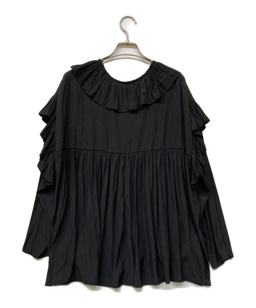 Spick and Span（スピック＆スパン）Spick and Span (スピックアンドスパン) フリルVネックブラウス ブラック サイズ:Freeの古着・服飾アイテム