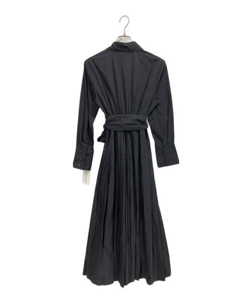 FRAY ID（フレイ アイディー）FRAY ID (フレイ アイディー) プリーツシャツワンピース ブラックの古着・服飾アイテム