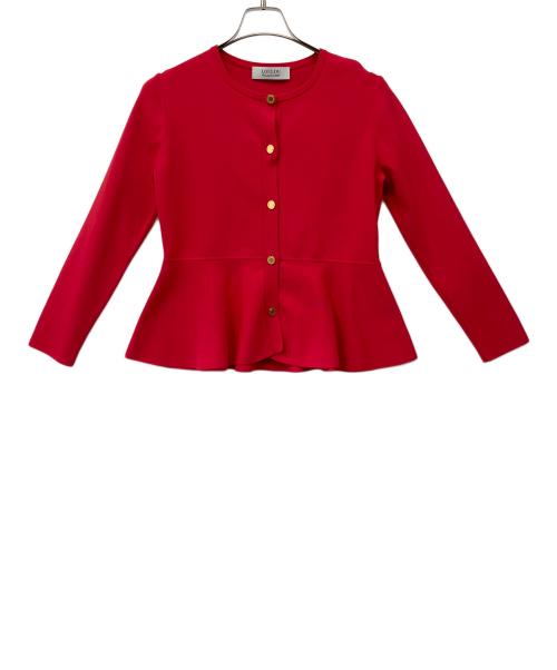 Loulou Willoughby（ルルウィルビー）Loulou Willoughby (ルルウィルビー) ペプラムカーディガン レッド サイズ:SIZE2の古着・服飾アイテム