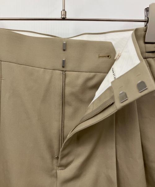 Adam et Rope（アダム エ ロペ）Adam et Rope (アダム エ ロペ) ウールギャバ2タックワイドスラックス ベージュ サイズ:38の古着・服飾アイテム