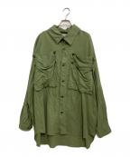IROQUOISイロコイ）の古着「C/F OVER COLLAR SH」｜カーキ