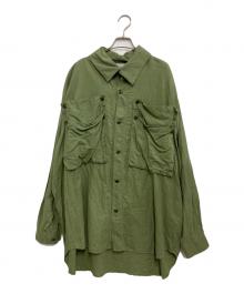 IROQUOIS（イロコイ）の古着「C/F OVER COLLAR SH」｜カーキ