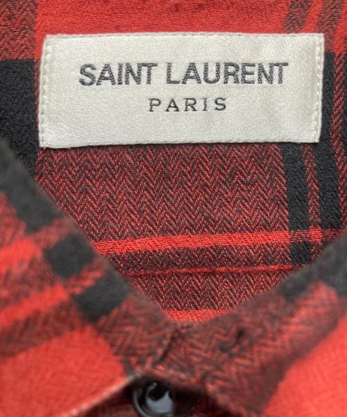 Saint Laurent Paris（サンローランパリ）Saint Laurent Paris (サンローランパリ) チェックシャツ レッド サイズ:37 14 1/2の古着・服飾アイテム